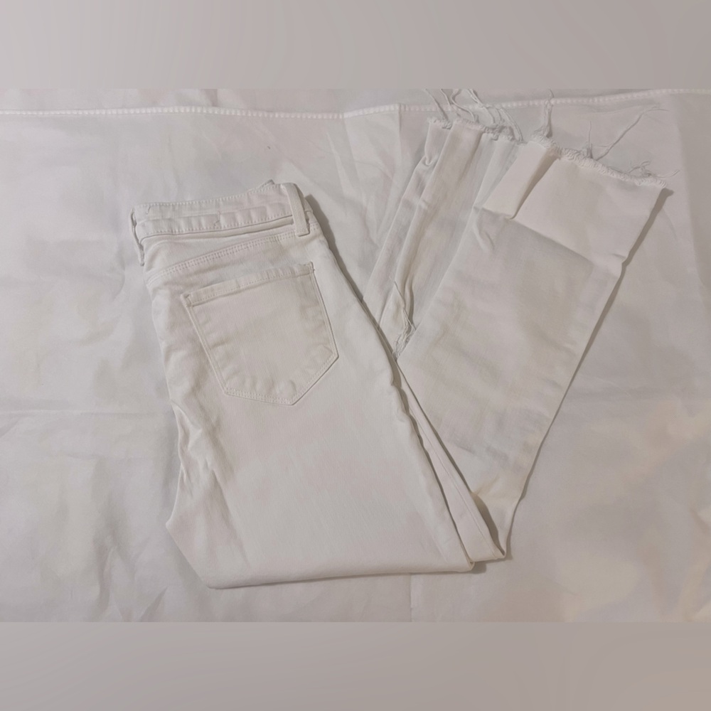 L’agence white flare jeans Sophia high rise cropped flare distressed size 27 - Picture 5 of 11